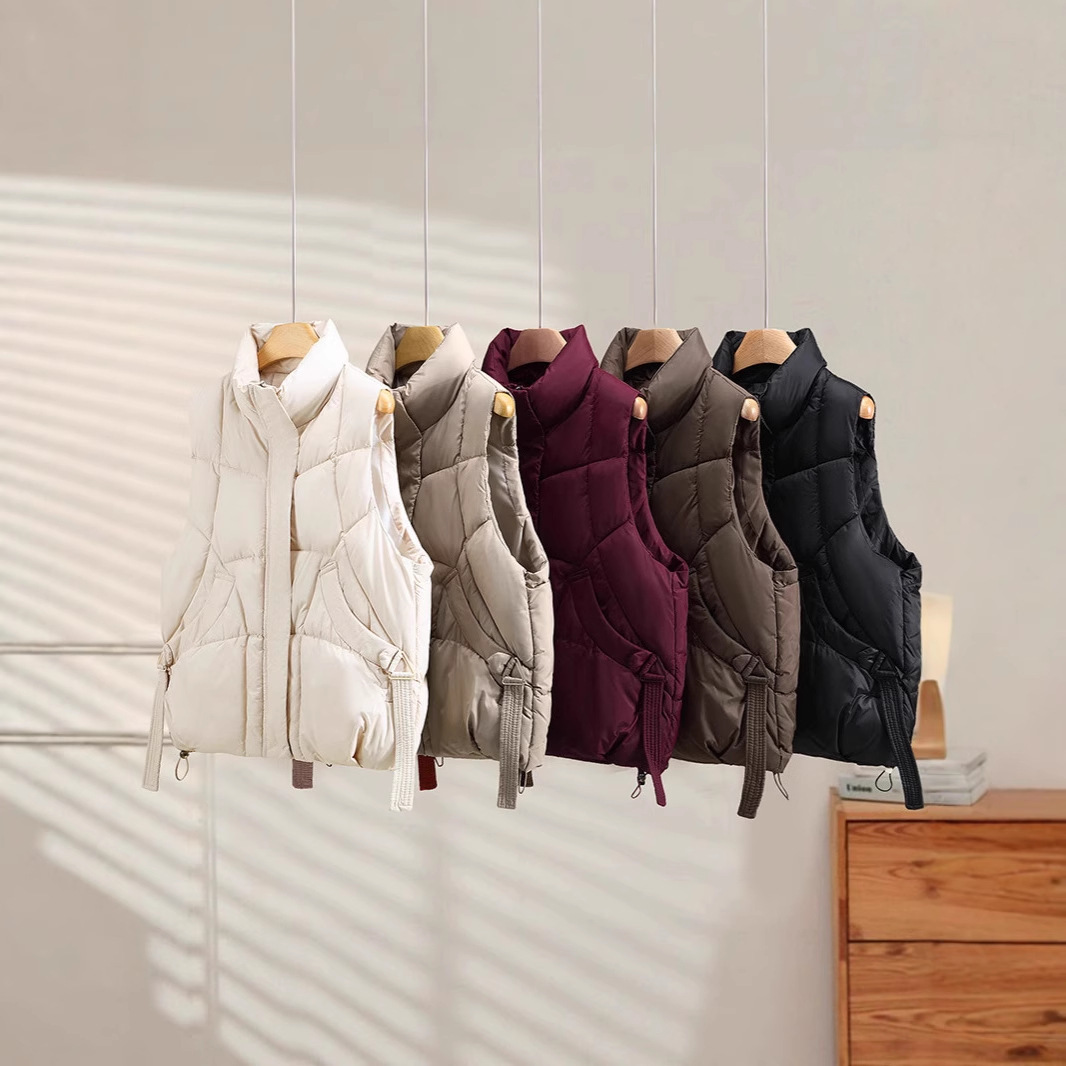 Women's Autumn Loose Outerwear Stand Collar Cotton Vest - Image 3