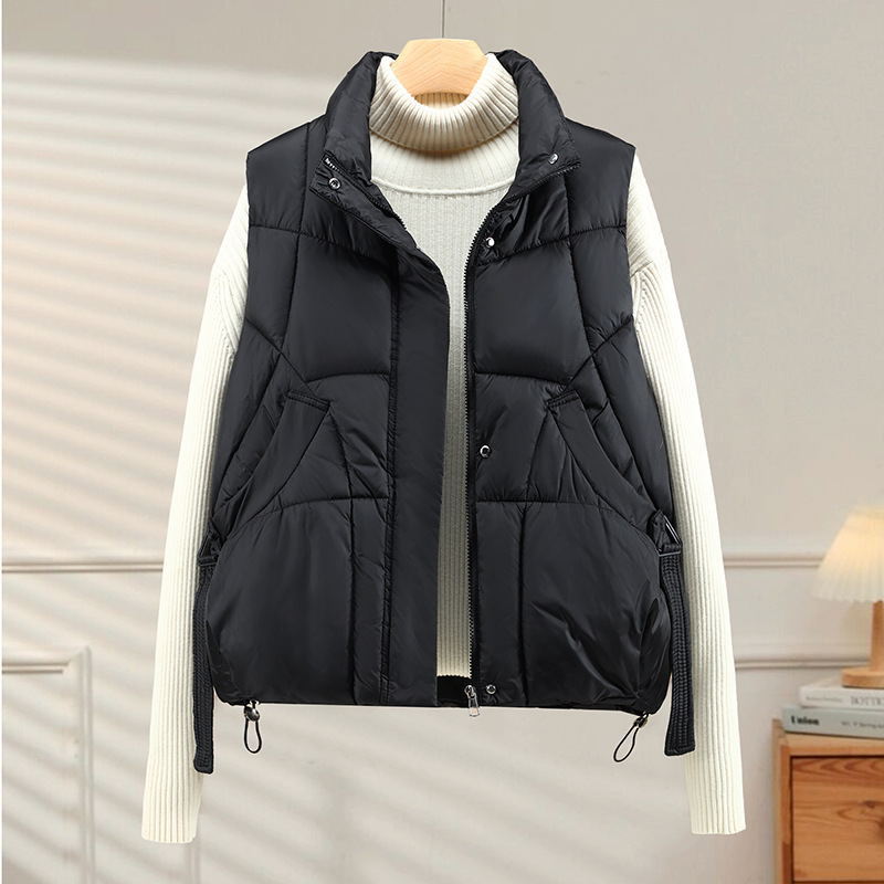 Women's Autumn Loose Outerwear Stand Collar Cotton Vest - Image 6