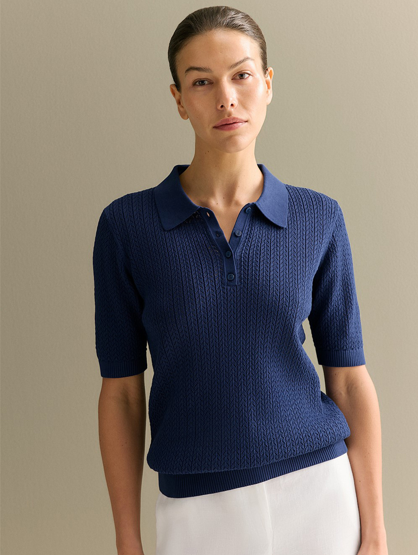 Versatile Short-sleeve Hollow-out Knit Women's Summer Casual - Image 3