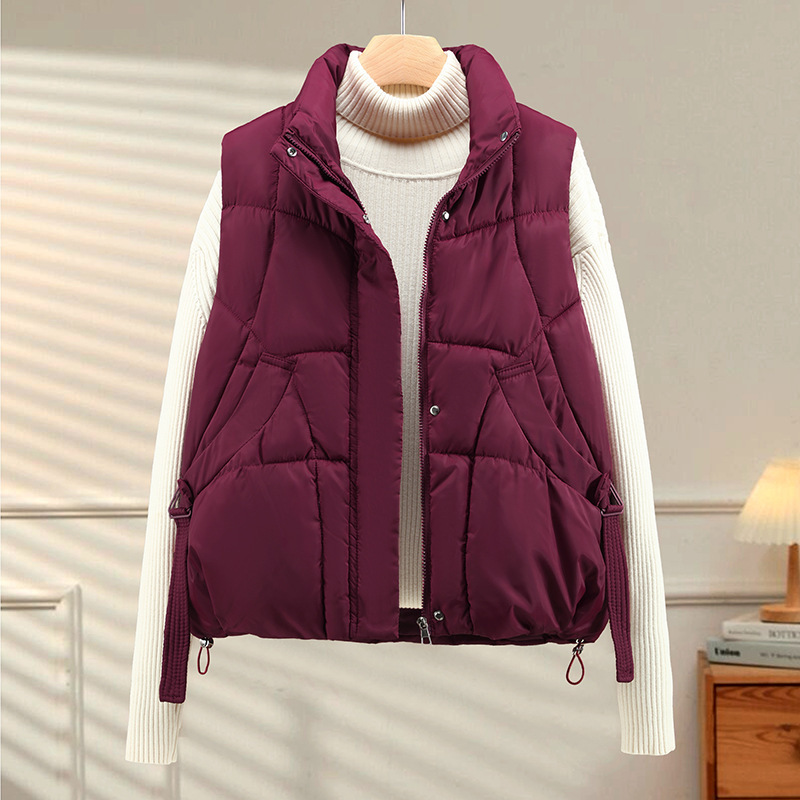 Women's Autumn Loose Outerwear Stand Collar Cotton Vest - Image 9