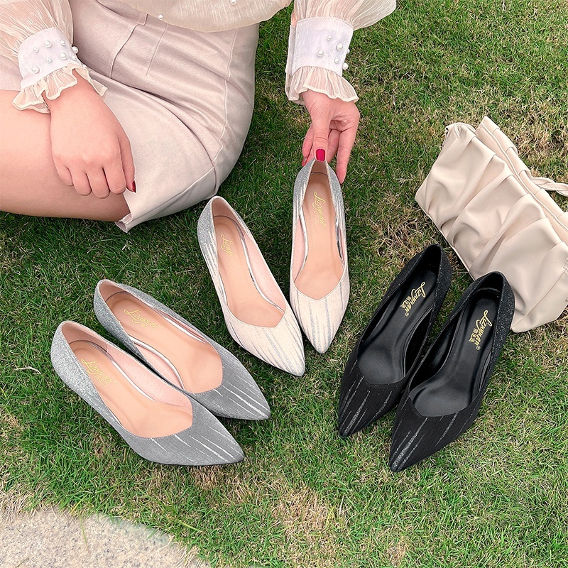 SpringSummer New Shallow Pointed Toe Stiletto Heels With Adjustable Heel