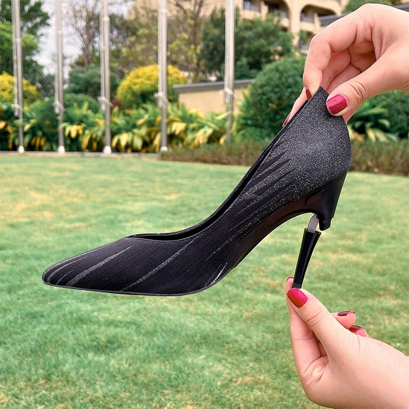 SpringSummer New Shallow Pointed Toe Stiletto Heels With Adjustable Heel - Image 4