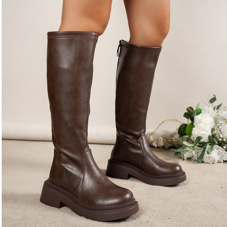 Womens Thick-soled Height-enhancing Slimming Riding Boots - Image 2