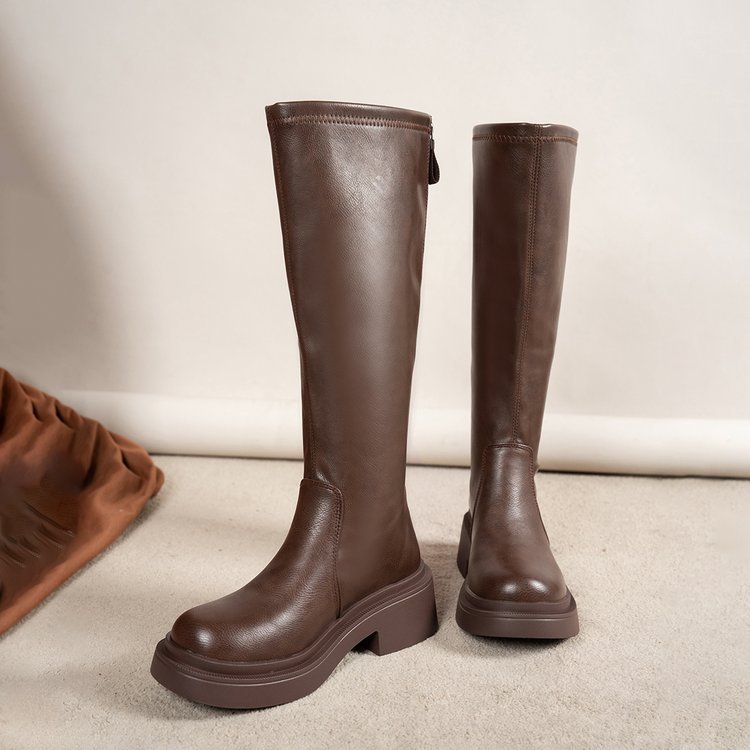 Womens Thick-soled Height-enhancing Slimming Riding Boots - Image 3