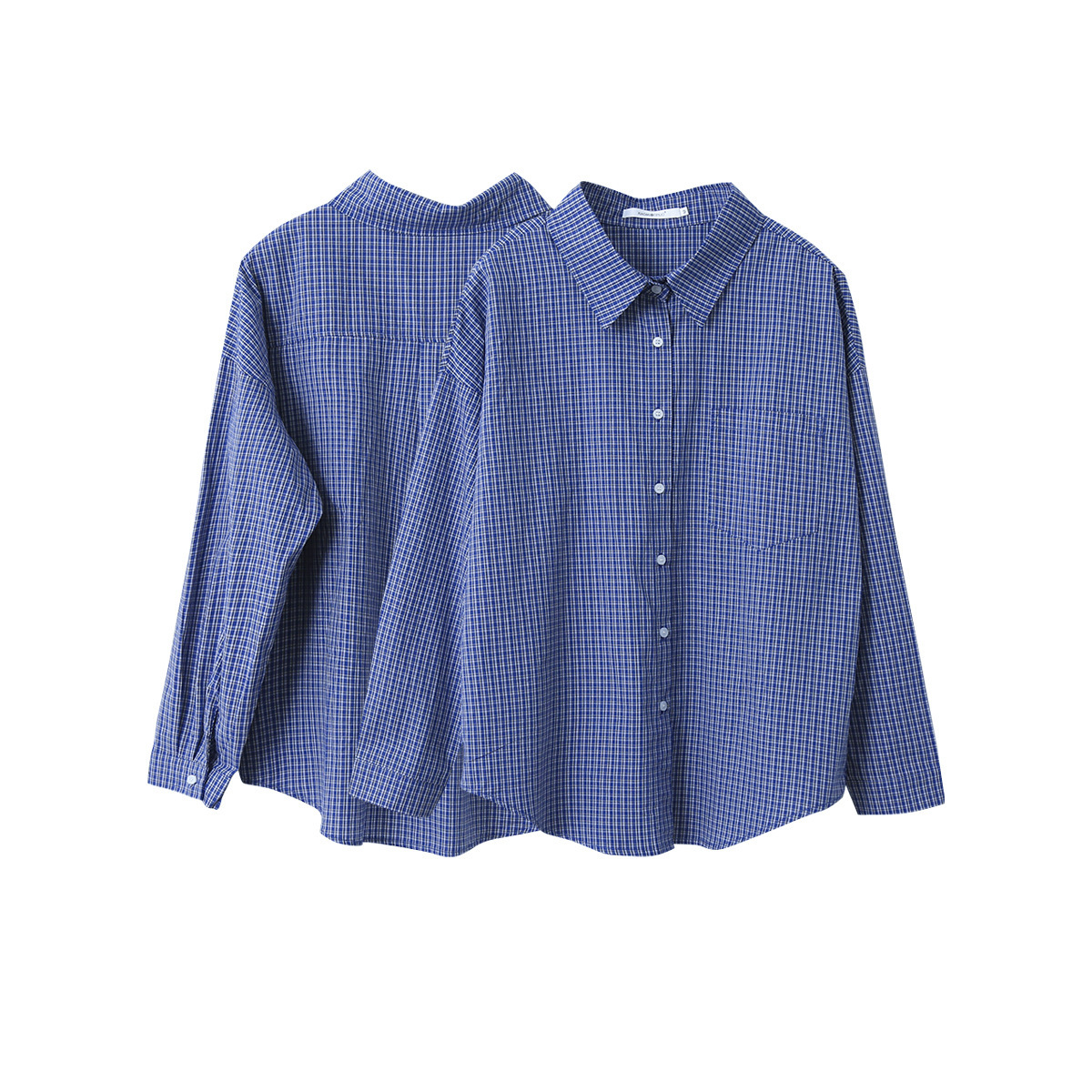 Women's Casual Long-sleeve Plaid Shirt Loose - Image 4