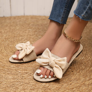 Soft Bottom Outdoor Women's Sandals With Bowknot
