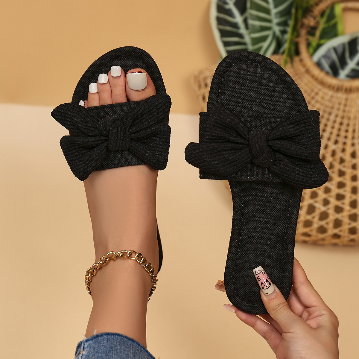 Soft Bottom Outdoor Women's Sandals With Bowknot - Image 3