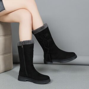 Womens Thick-soled Fleece-lined Extra-thick Boots From Europe And The US