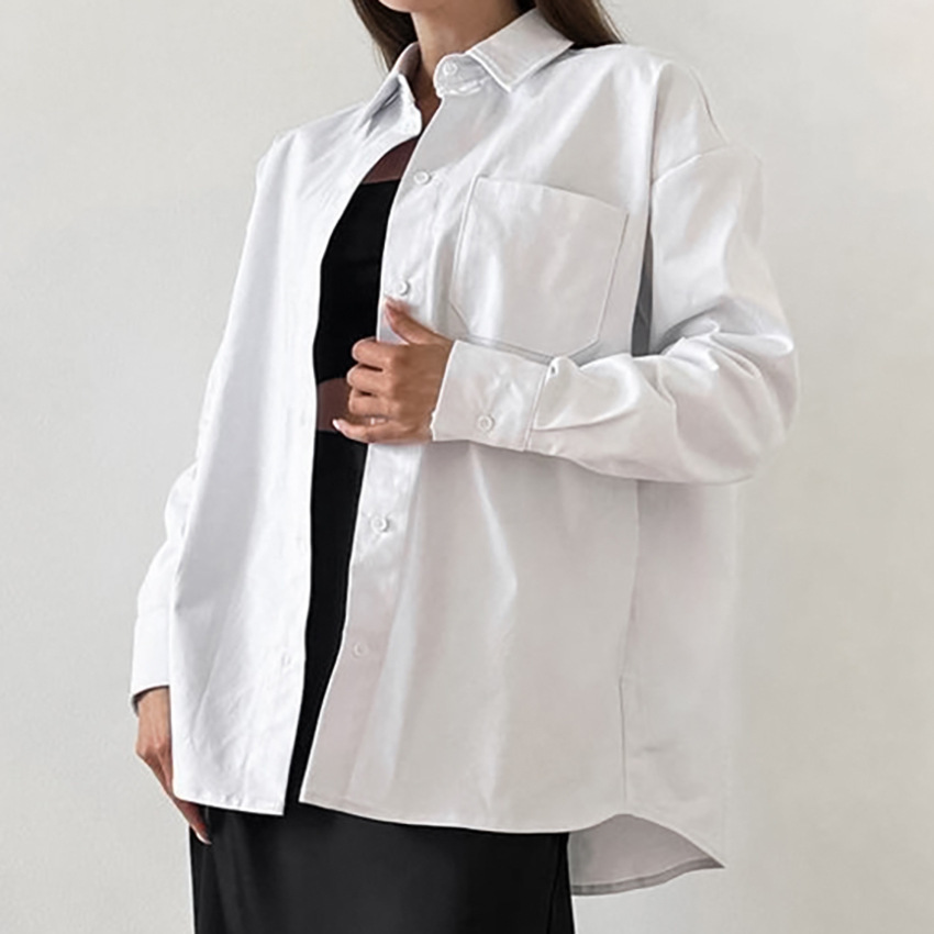 Women's Elegant Simple Solid-Color Loose-Fit Blouse - Image 2