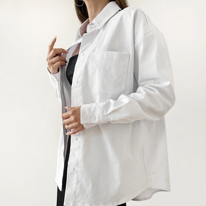 Women's Elegant Simple Solid-Color Loose-Fit Blouse - Image 3