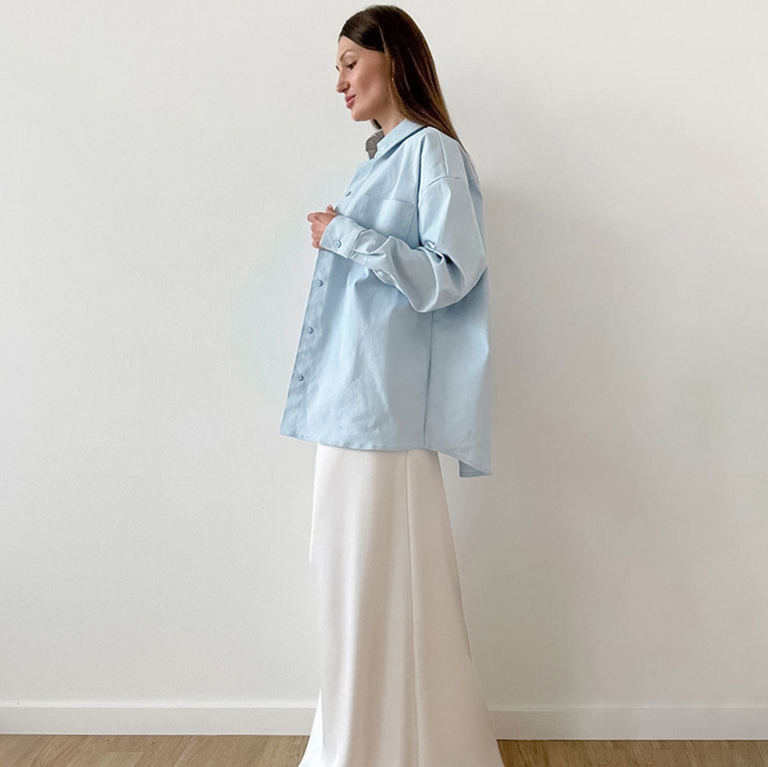 Women's Elegant Simple Solid-Color Loose-Fit Blouse - Image 4