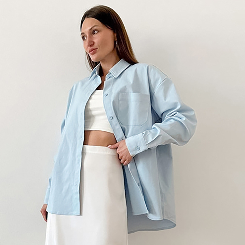 Women's Elegant Simple Solid-Color Loose-Fit Blouse - Image 6