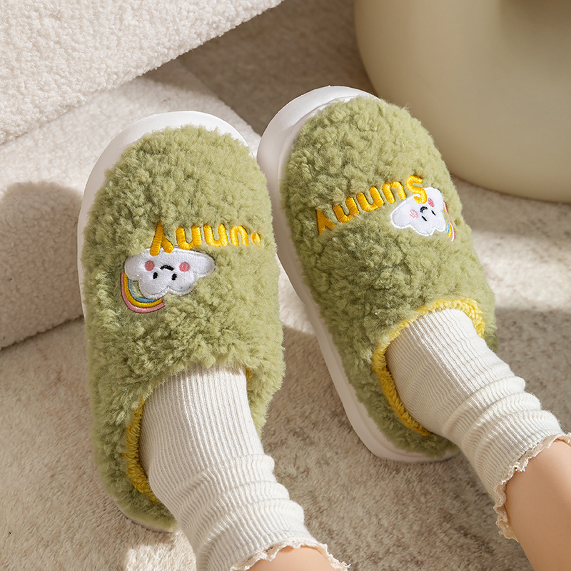 Cute Cartoon Cotton Slippers Thick Bottom Home Slippers Fashion Floor Bedroom Slipper Women Men Couples Warm House Shoes - Image 5