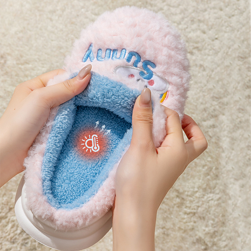 Cute Cartoon Cotton Slippers Thick Bottom Home Slippers Fashion Floor Bedroom Slipper Women Men Couples Warm House Shoes - Image 8