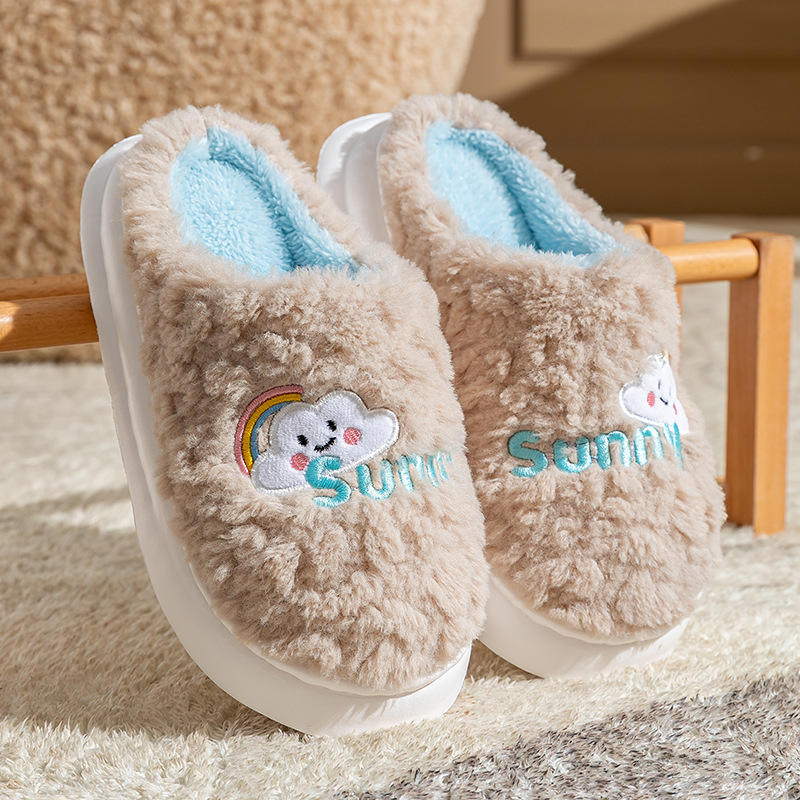 Cute Cartoon Cotton Slippers Thick Bottom Home Slippers Fashion Floor Bedroom Slipper Women Men Couples Warm House Shoes - Image 10