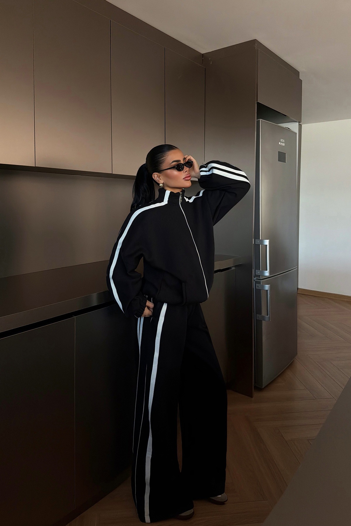 Color-block Long-sleeve Casual Sportswear Set - Image 3