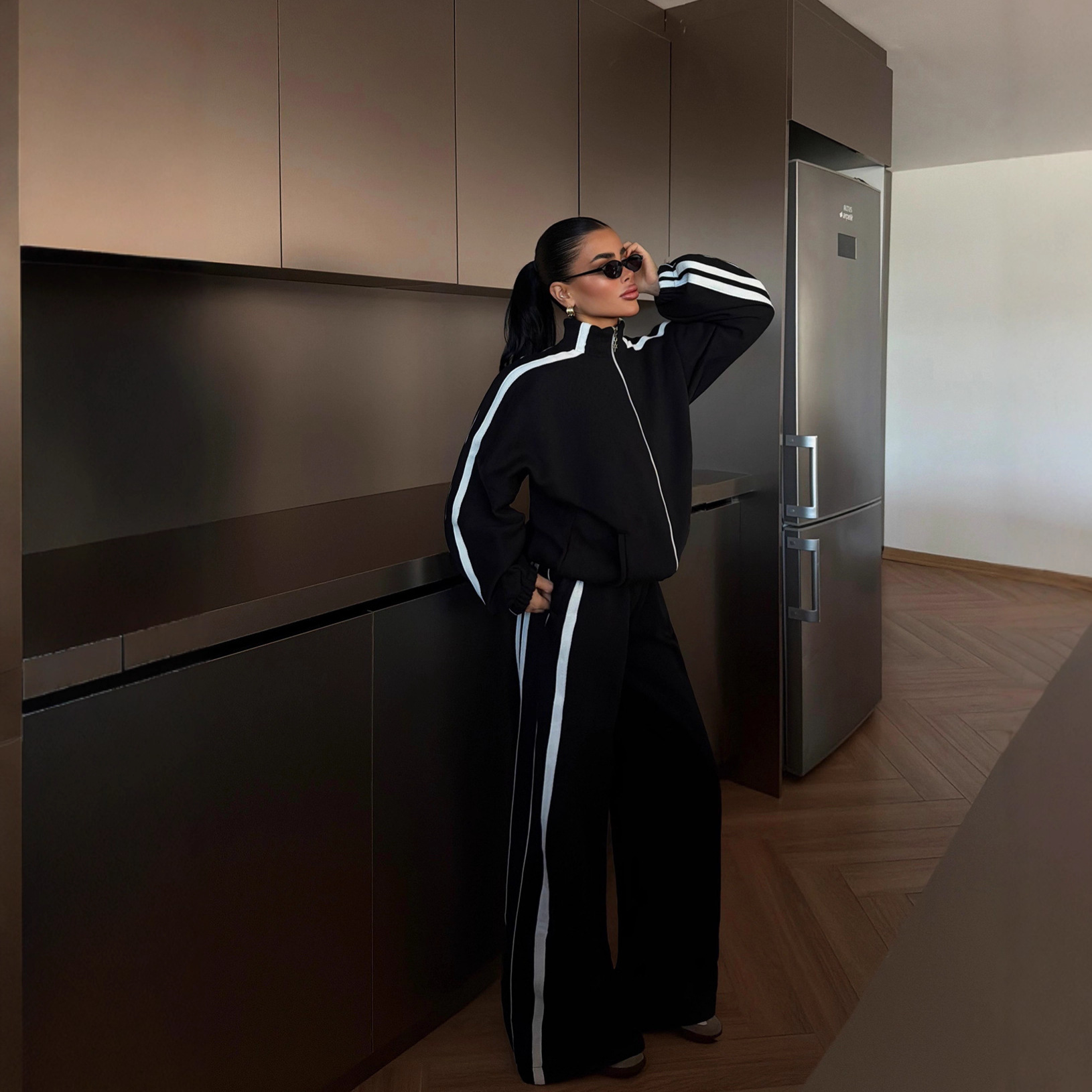 Color-block Long-sleeve Casual Sportswear Set - Image 4