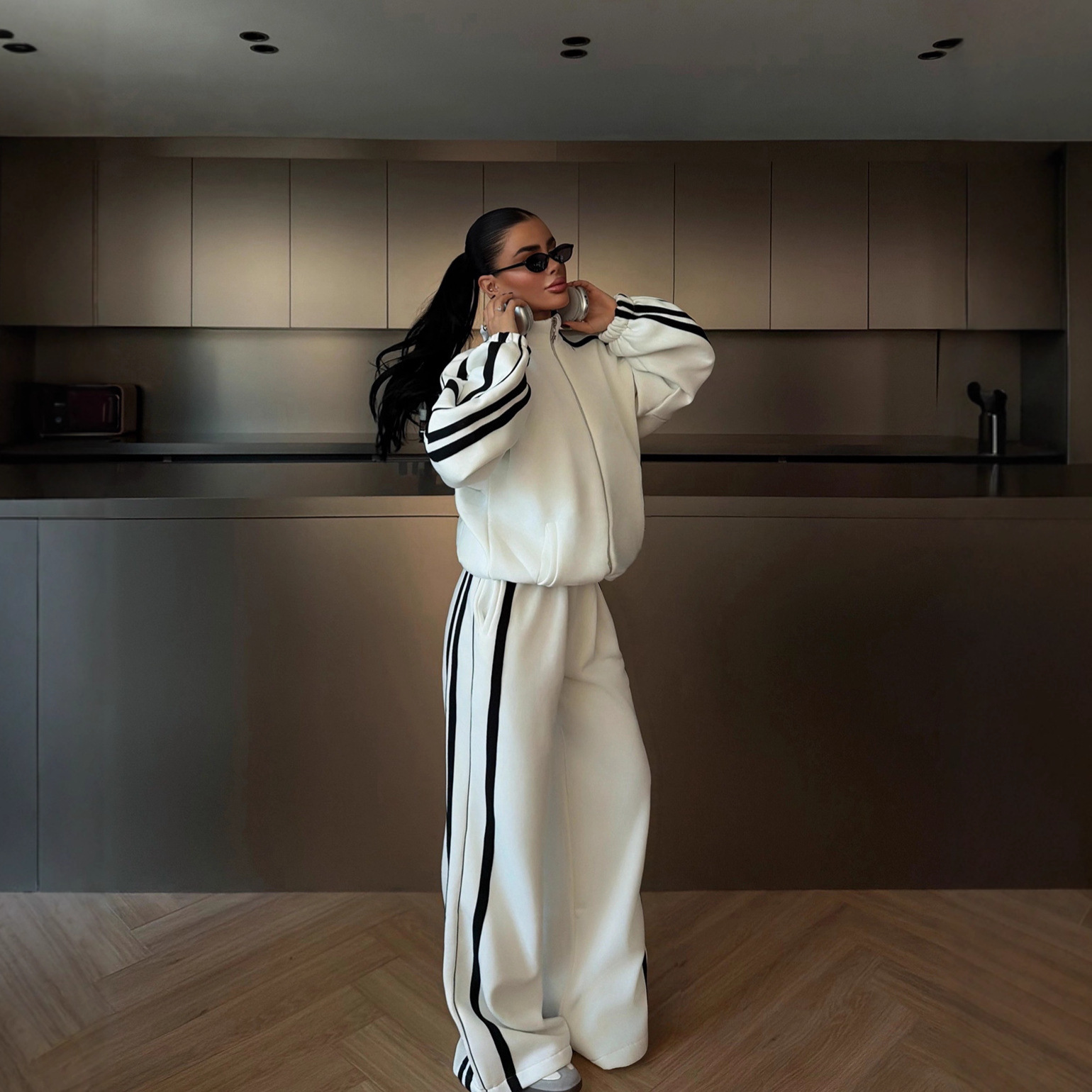 Color-block Long-sleeve Casual Sportswear Set - Image 5