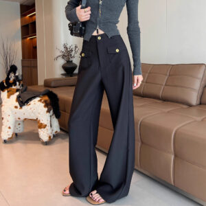 High Waist Drooping Casual Straight-leg Lazy Loose Pants