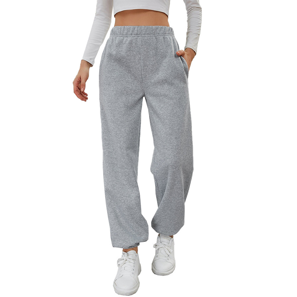 Simple Straight Casual Pants High Top Sports Fleece-lined Trousers - Image 5