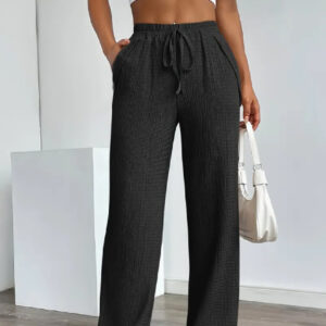 Women's Solid Color Casual Neutral Trousers