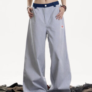 High Street Striped Casual Sports Pants Female