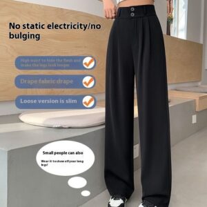 High Waist Drooping Plump Girls Pear Shapes Suit Pants