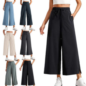 Women's Wide Leg Drawstring Comfort And Casual Loose Cropped Sweatpants
