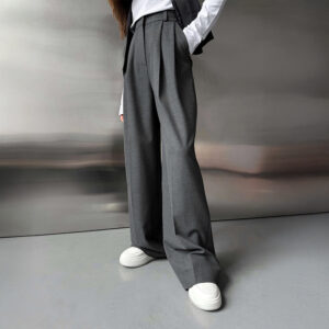 Draping Wide-leg Trousers Loose Suit Pants Straight