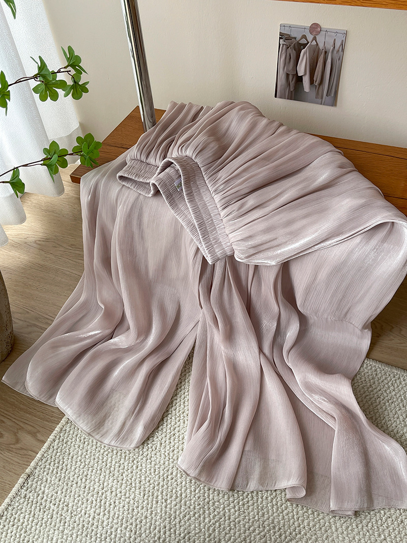 High-end Elegant Ice Silk High Waist Slimming Long Pants - Image 9