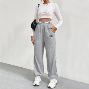 Women's Gray Sweatpants Loose Wide Leg Pants