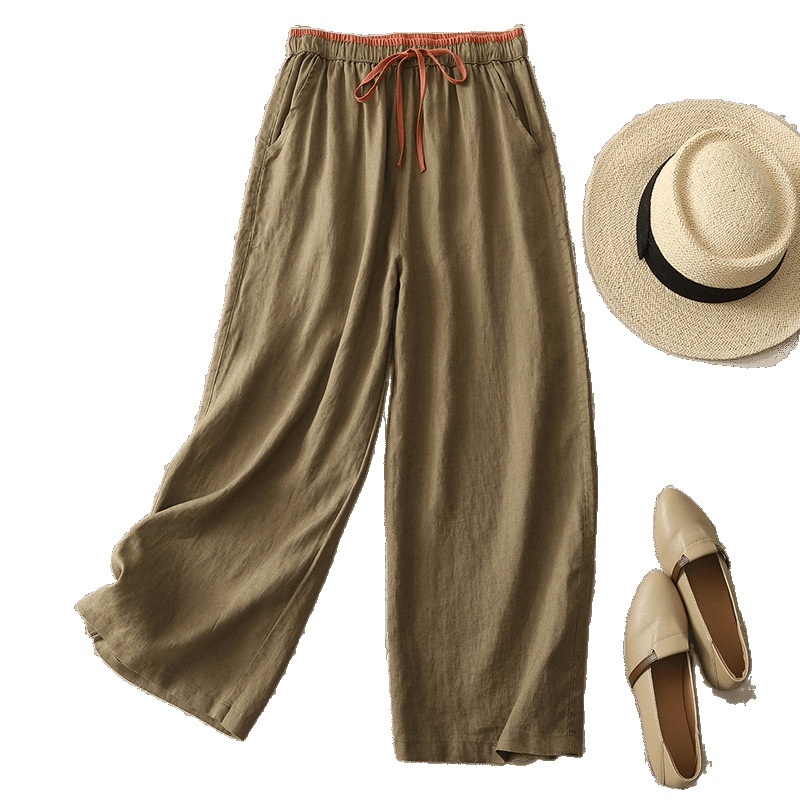 Matching Drawstring Slimming And Fashionable Loose Straight Casual Wide-leg Pants - Image 5