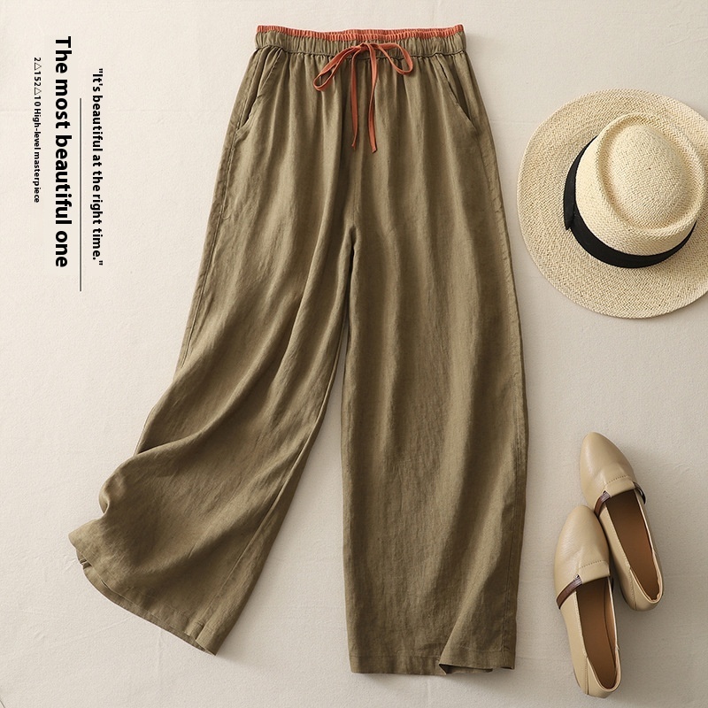 Matching Drawstring Slimming And Fashionable Loose Straight Casual Wide-leg Pants - Image 8