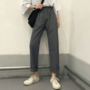 Elastic High Waist All-matching Loose Straight Casual Pants For Women