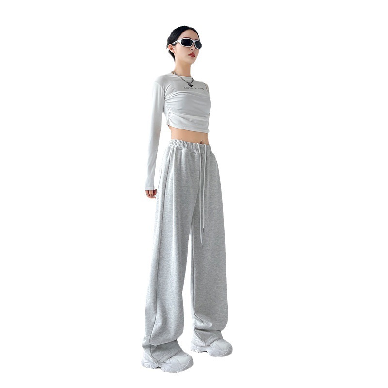 Casual Straight-leg High Waist Slimming Wide Leg Pants - Image 5