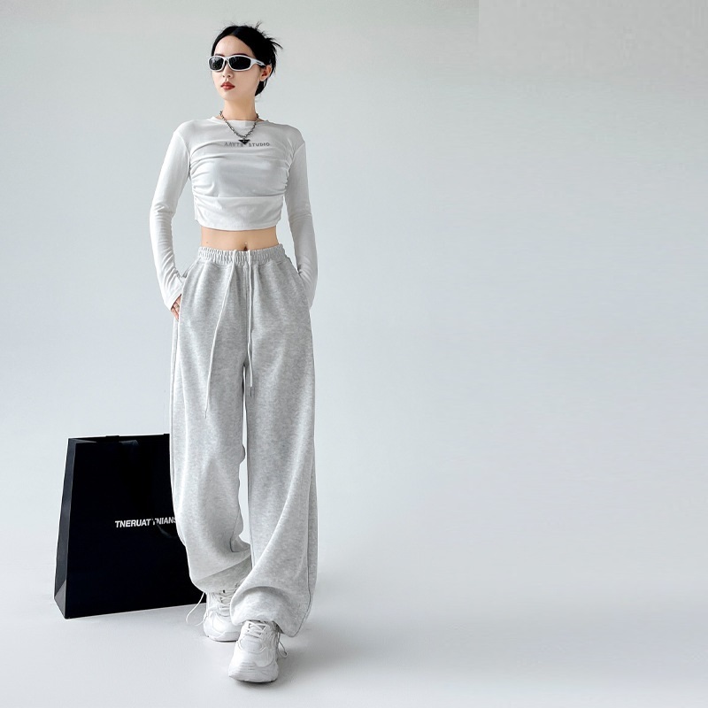 Casual Straight-leg High Waist Slimming Wide Leg Pants - Image 9