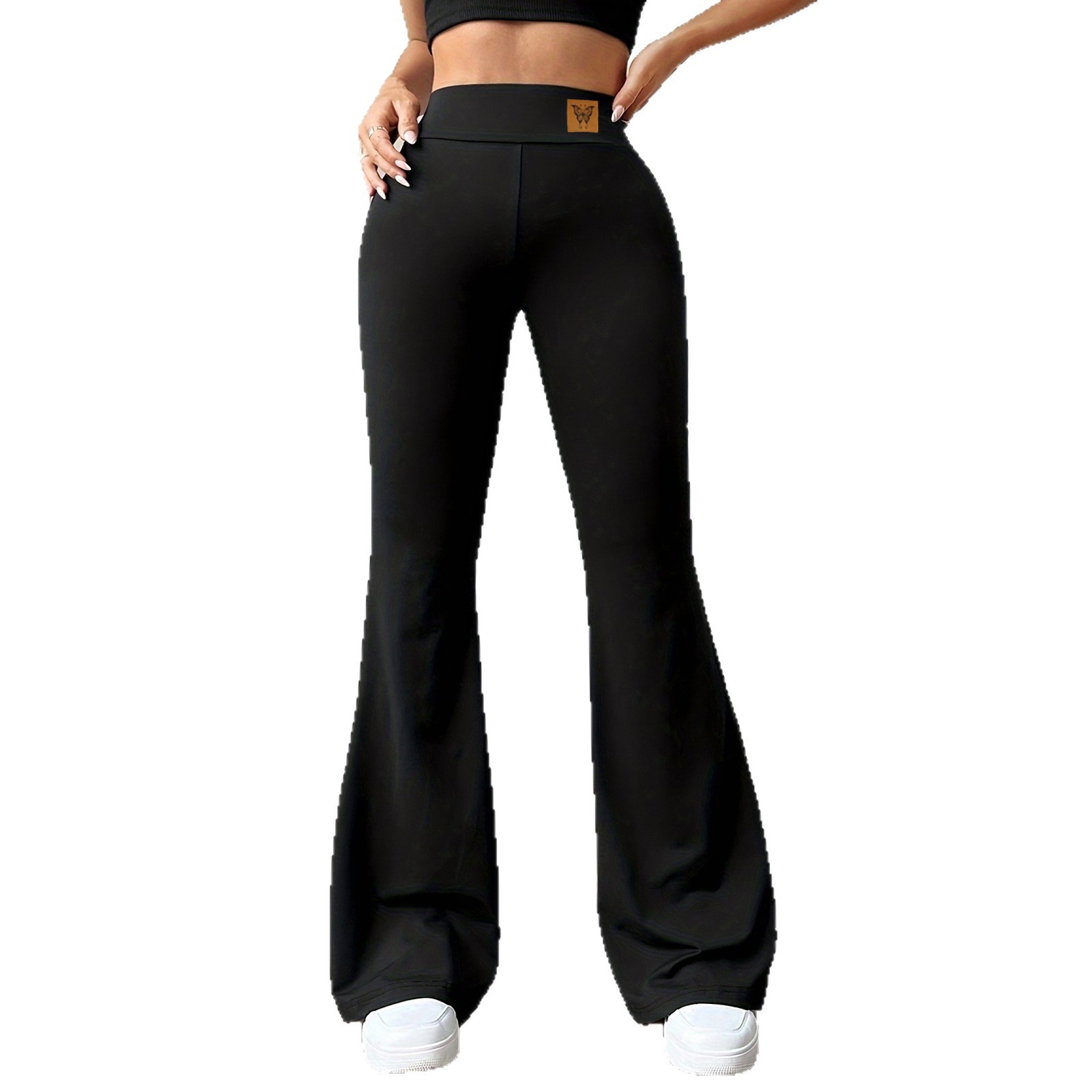 Women's Casual High Waist Hip Lift Bootcut Trousers - Image 5