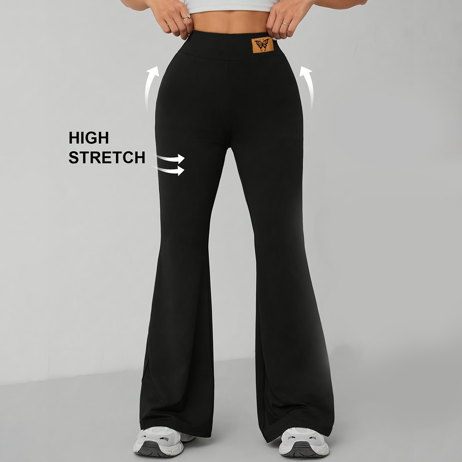 Women's Casual High Waist Hip Lift Bootcut Trousers - Image 6