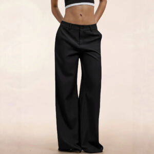 Cross-border Versatile Black Suit Casual Wide-leg Sickle Pants