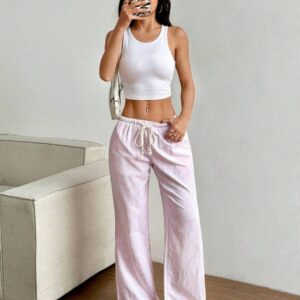 Striped Sweet Wide-leg Pants Mopping Casual