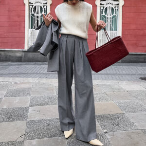 High Waist Straight Suit Pants European And American Women's Clothing