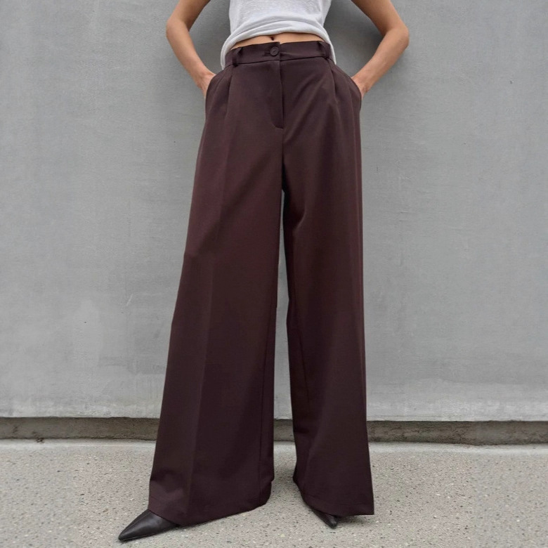 High Waist Mopping Commuter Draped Suit Pants - Image 3