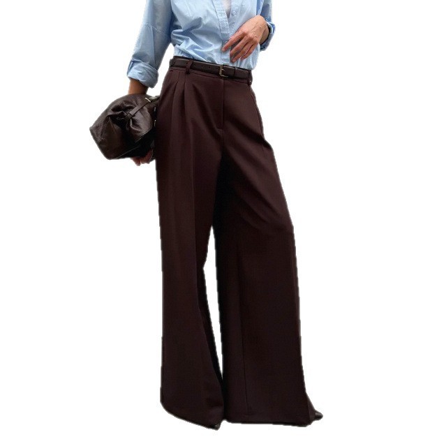 High Waist Mopping Commuter Draped Suit Pants - Image 5