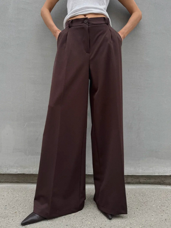 High Waist Mopping Commuter Draped Suit Pants - Image 6