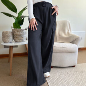 Loose Solid Color Corduroy Wide-leg Pants