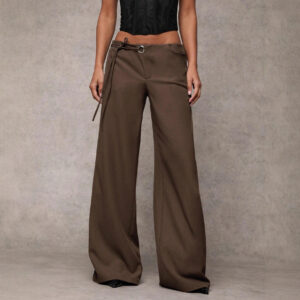 Women's Casual Fashion Design Low-waist Slightly Flared Suit Pants