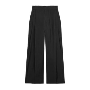 Fashionable Temperamental All-match Daily Flip Double Pleated Wide Leg Pants