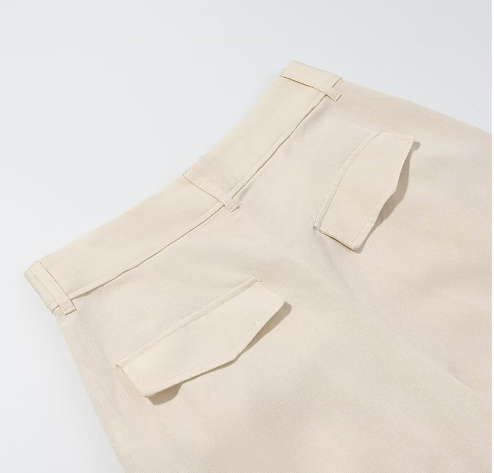 High Waist Wide Leg Draping Pleated Trousers - Image 5