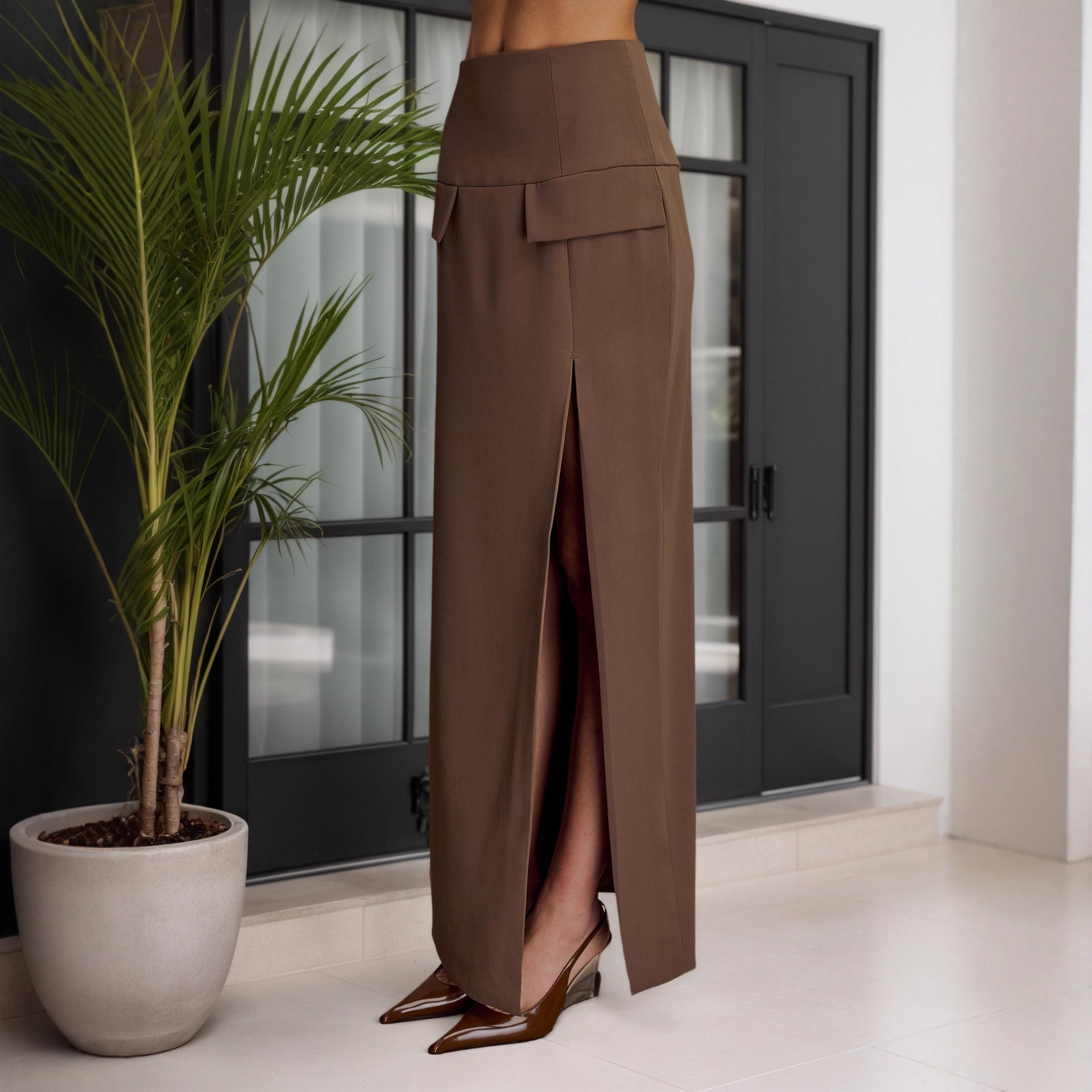 Women's High-waisted Slimming High-slit Long Bodycon Skirt - Image 2