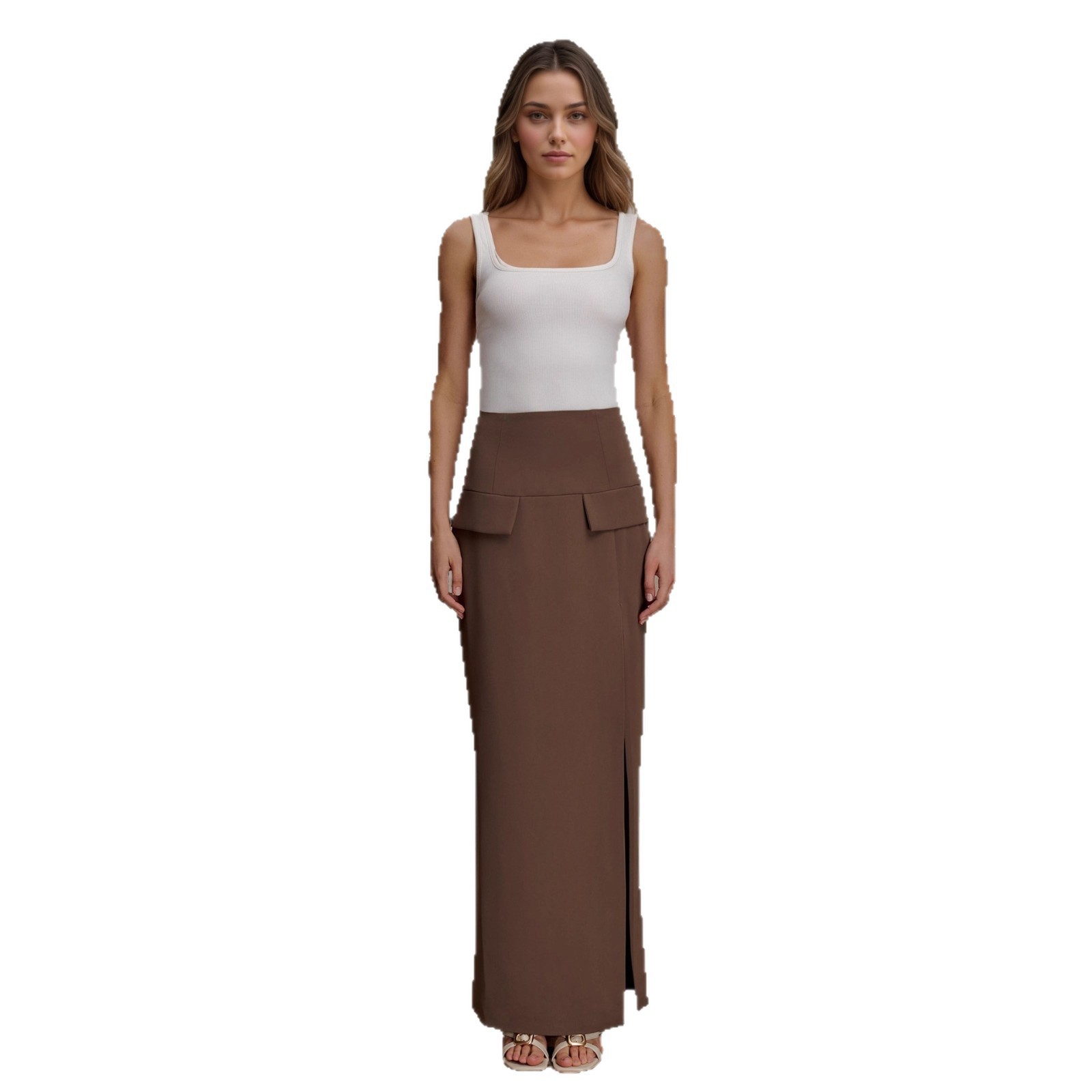 Women's High-waisted Slimming High-slit Long Bodycon Skirt - Image 5